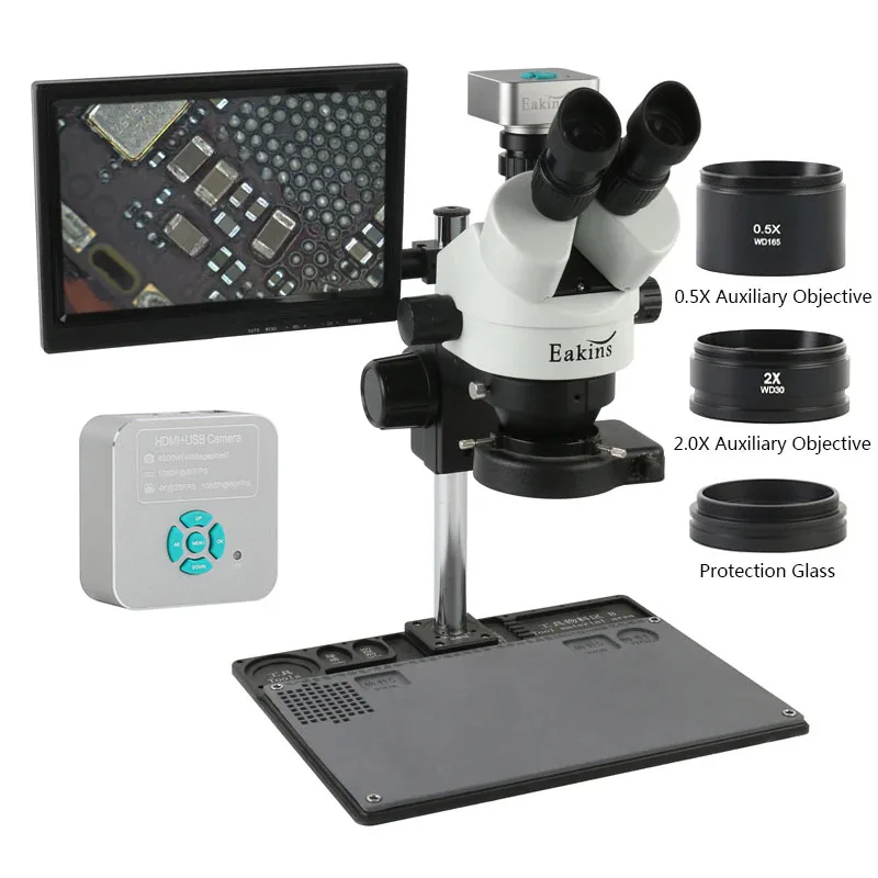 7X 45X Zoom Industrial Simul-f - огляд і ціна Simul-Focal Industrial Microscope 4K Hdmi