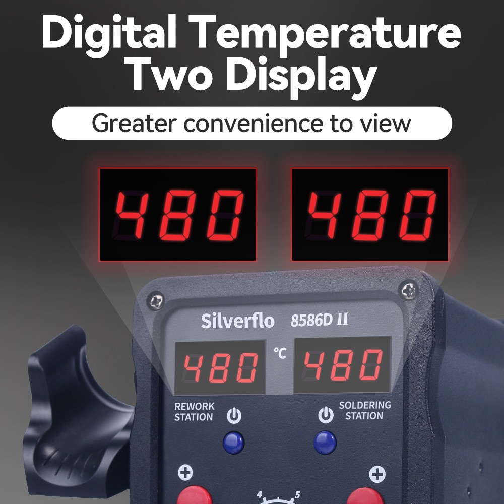 Silverflo 8586D Soldering Stat - огляд і ціна T12 Soldering Station Oled