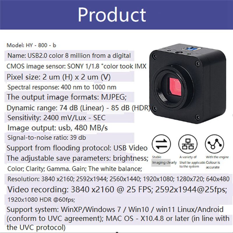 【A17Z】Microscope Camera Kit Mi - огляд і ціна 4K Microscope Camera Sony Sensor