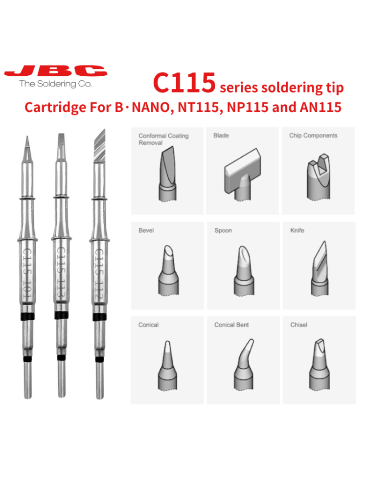 Original JBC C115 Cartridges S - огляд і ціна C115 Nano Soldering Iron Station