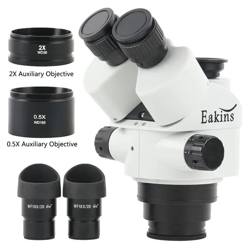Black 3.5X 90X 7X-45X Simul-Fo - огляд і ціна Trinocular Stereo Microscope 7X-45X