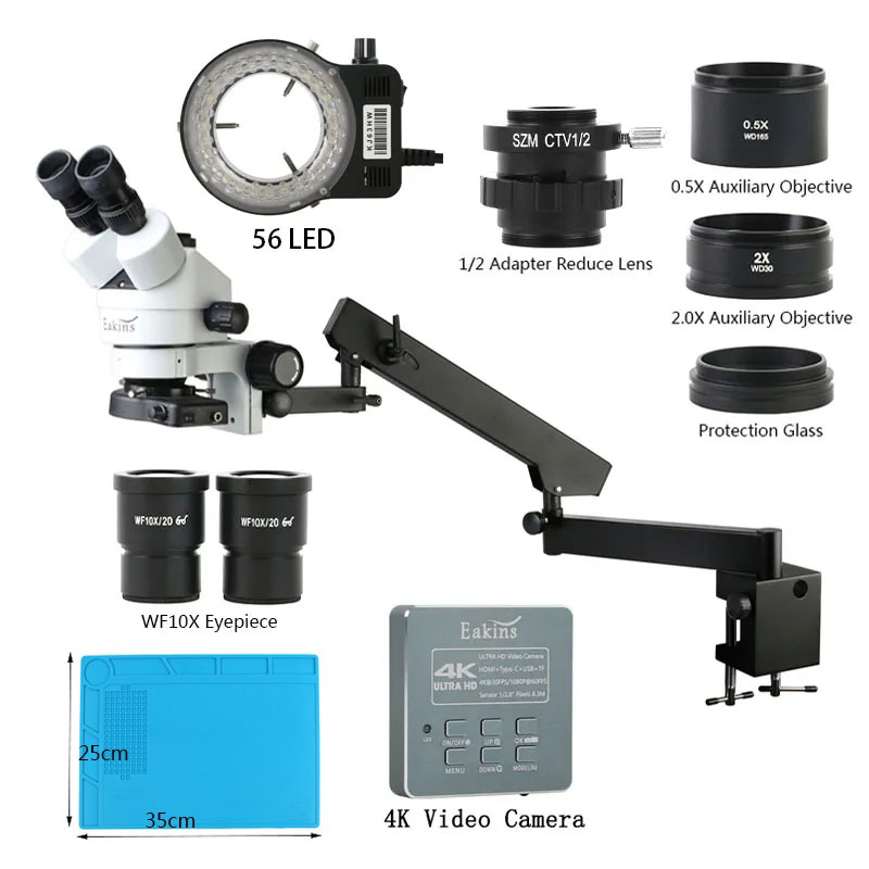 Simul Focal Industrial Trinocu - огляд і ціна Simul-Focal Industrial Microscope 4K Hdmi