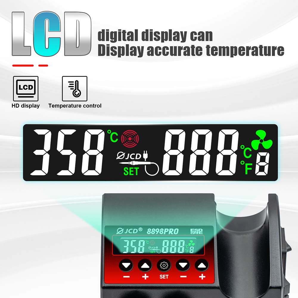 JCD 8898Pro 2 in 1 Soldering S - огляд і ціна 2 In 1 Soldering Rework Station 750W