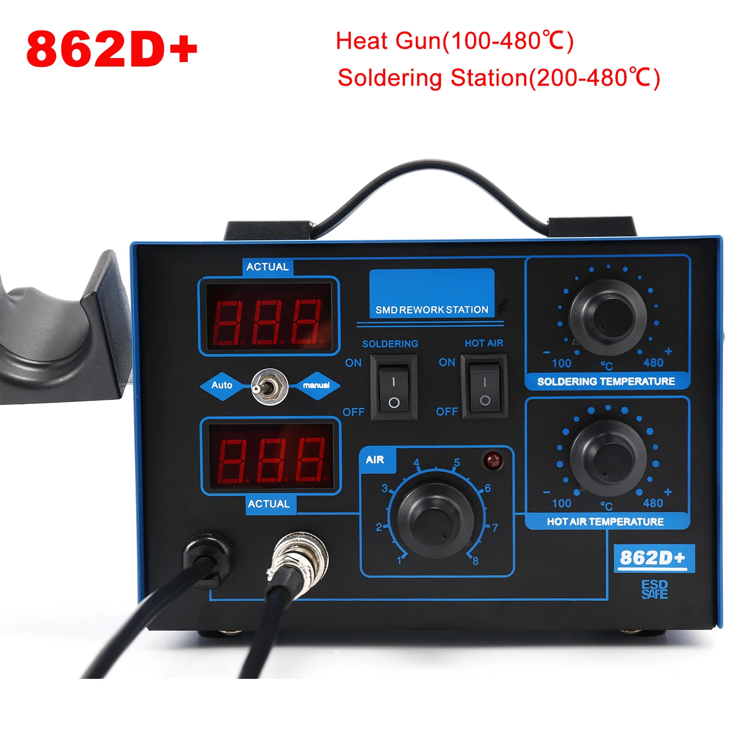 862D+ Soldering Station 2 In 1 - огляд і ціна 2 In 1 Soldering Rework Station 750W